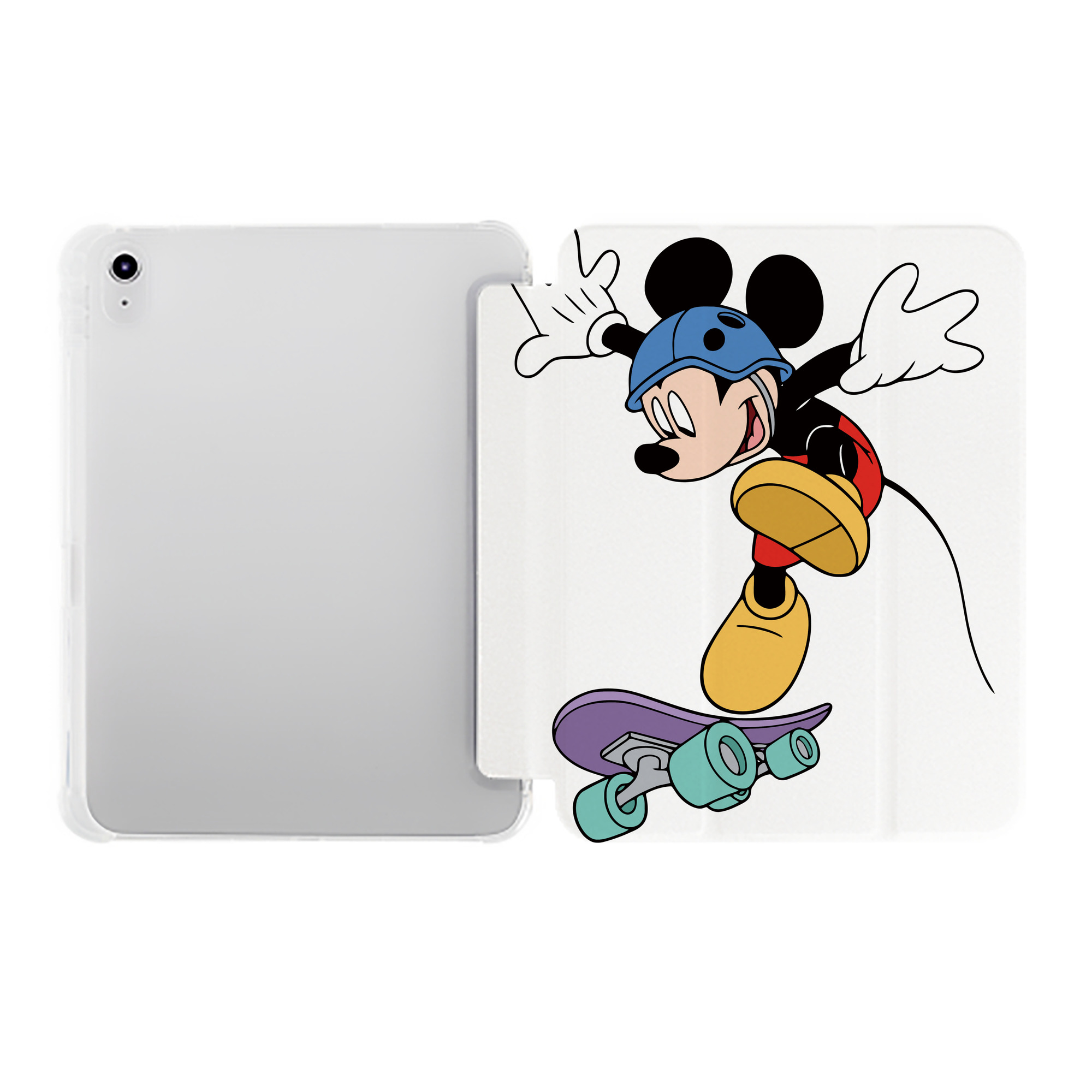 （画像用） ミッキーマウス Mickey Mouse IPad ケース ペン収納付き 三つ折りスタンド PUレザー×シリコン 対応機種9.5/10.5/10.9インチ
